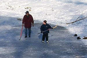 Eishockey auf dem See
